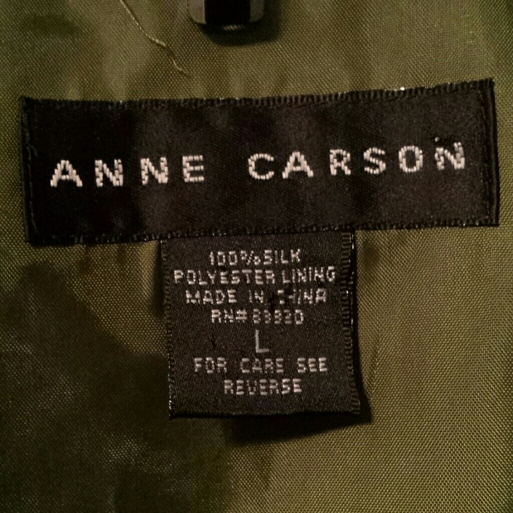 Silk Anne Carson Green Blazer sz Large - Picture 4 of 7